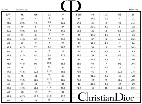 dior size chart mens shoes|christian Dior size chart women.